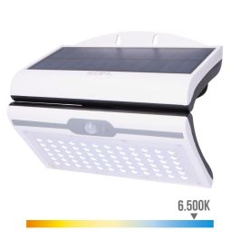 Edm Aplique Solar 6W 430lm 6500K Blanco con Sensor