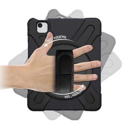 eSTUFF Funda Defender Cuerpo Completo para iPad Air 11 2025/2024 CHICAGO Negro con Protector Pantalla Integrado, Soporte y Correa