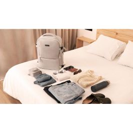 Numada Mochila Explorer Backpack B40 Beige 20L, 40x25x20cm, 13 Compartimentos, Puerto USB, Impermeable