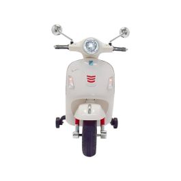 Tachan Vespa GTS 12V Blanca Licencia Oficial Moto Eléctrica Infantil con Baterías Recargables, Faros LED, USB y MP3 para Niños +3 Años