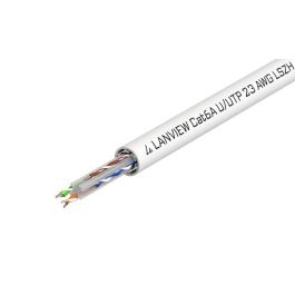 Lanview Cable Cat6a U-UTP 500m LSZH Blanco, 4x2xAWG23, Sin Blindaje, para Redes de Alto Rendimiento, Conforme ISO/IEC 11801