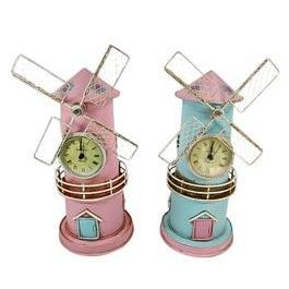 DKD Home Decor Reloj Vintage Molino Decoración Hogar Metal Rosa Azul Celeste 15x12x29.5 cm Pack 4 Unidades Surtidas Precio: 47.77806. SKU: B1KLY8MCBX