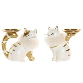 DKD Home Decor Figura de Gato con Bandeja Resina Blanco Dorado 10.5 x 17 x 21 cm (4 Unidades) Precio: 49.50000011. SKU: B1HCMWFVZX