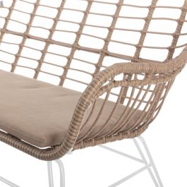 Sillón de jardín Ariki 121 x 62 x 76 cm ratán sintético Acero Blanco