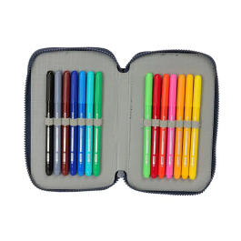 Estuche Escolar con Accesorios El Niño Kook Azul marino 12,5 x 19,5 x 4 cm 29 Piezas