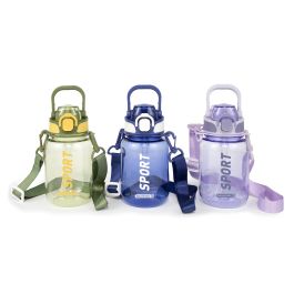 Inde Botella de Agua Sport 600 ml con Colgador, 8.9 x 17.3 x 9.5 cm (12 Unidades)