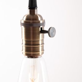 Lámpara Colgante Pendel E27 con Cable de Tela 0,75mm y 1000mm, Rosetón, Interruptor y Portalámparas de Metal SC-MPL006