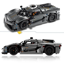 LEGO 42173 Hypercar Koenigsegg Jesko Absolut Gris - Juego de Construcción de Coche Deportivo