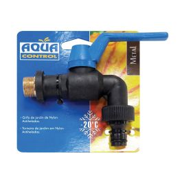 Aqua Control Grifo Antiheladas 1/2" Latón y Nylon Jardín Azul Negro