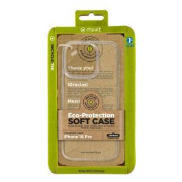 Muvit Funda Recycletek para Apple iPhone 16 - Material 100% reciclado, protección contra arañazos y golpes Precio: 18.49999976. SKU: B16NCKS3PD