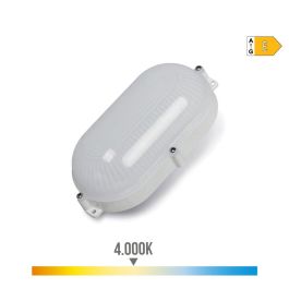 Aplique exterior led oval blanco 9w ip65 4000k 212x118x66mm luz dia