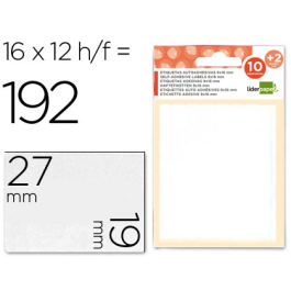 Liderpapel Etiquetas Adhesivas 19x27 mm 16 por Hoja Sobre 10+2 Obsequio Blancas Precio: 8.49999953. SKU: B1ACYG5H3V