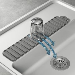 Metaltex Escurreplatos Reversible 'Gravity Slim' 40x8cm - Desagua y Retiene Agua, Ideal para Objetos Pequeños, Color Gris