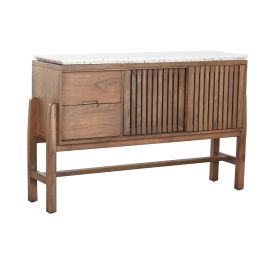 DKD Home Decor Consola Oriental Moderna de Terrazo y Madera de Acacia para Salón o Recibidor 125 cm Ancho x 46 cm Fondo x 92 cm Alto