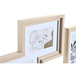 DKD Home Decor Marco de Foto Urban Natural Multicolor MDF Cristal 50x40x1.5 cm Set de 5