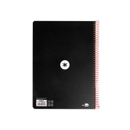 Cuaderno Espiral A4 Antartik Tapa Dura 80H 90 gr Cuadro 4 mm Con Margen Color Negro 3 unidades