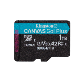 Kingston Tarjeta microSDXC Canvas Go Plus 1TB SDCG4/1TB, 200MB/s, A2 U3 V30, para juegos móviles, drones y cámaras deportivas, con adaptador
