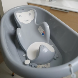 Thermobaby Baño Babycoon Gris Charme Bimaterial Soporte Bebé Zonas Blandas