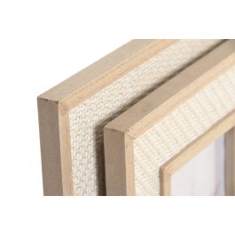 DKD Home Decor Marco Foto Hangzhou design 26b Mediterraneo MDF y Ratan Natural 10x15 cm (4 Unidades)