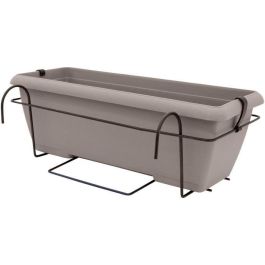 Kit de macetero con soporte metálico y bandeja integrada - GARDEN ID Teramo - Taupe 50 cm - Efecto piedra - Reciclado/reciclable Kit de macetero con soporte metálico y bandeja integrada - GARDEN ID Teramo - Taupe 50 cm - Efecto piedra - Reciclado/reciclable