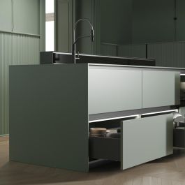 Emuca Cajón exterior Vertex con regulación 3D de altura 178mm, 40kg, profundidad 450mm, Acero, Gris antracita