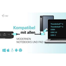 I-Tec Docking Station USB C Dual Display, Power Delivery 100W, Soporte 2 Pantallas, USB 3.2 Gen 1 Type-C, Negro