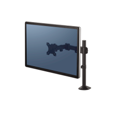 Fellowes Brazo para Monitor Individual Reflex Series TM Negro 8502501 - Ajuste Altura 45cm, Soporte hasta 32 pulgadas, Montaje en Poste, Gestión de Cables, VESA 75x75/100x100
