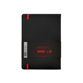 Antartik Cuaderno A5 Tapa Dura Hojas Lisas Negro y Rojo, 100 Hojas 80gr FSC