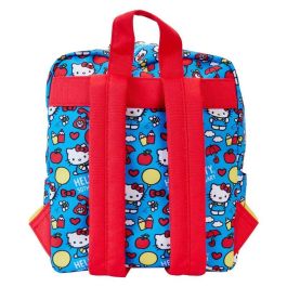 Loungefly Mochila 50th Anniversary Hello Kitty Nylon 24.37x21.25x11.25cm Correas Ajustables Bolsillos Laterales Herrajes Dorados