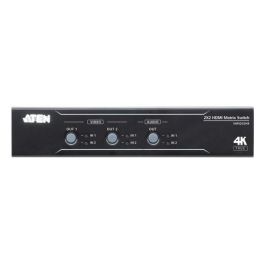 Aten VM0202HB Matriz HDMI 2x2 True 4K con Desincrustador Audio, Soporta 4096x2160 @60Hz (4:4:4), HDR y 18 Gbps