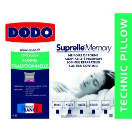 Dodo Almohada de Memoria Suprelle Memory 65x65cm con Relleno Fibra Poliéster y Funda Poliéster Tencel Algodón Blanco Dodo Almohada de Memoria Suprelle Memory 65x65cm con Relleno Fibra Poliéster y Funda Poliéster Tencel Algodón Blanco