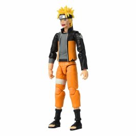Bandai Figura Anime Heroes Naruto Shippuden Naruto Uzumaki Batalla Final 17 cm con manos extra, amarillo y negro