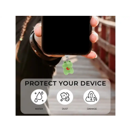 Wondee Charm Protector para Puerto Type-C, Accesorio Decorativo de Fresa y Rana para Móvil, 25x10x20 mm