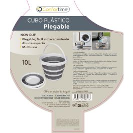 Confortime Cubo Plegable de Plástico 10 Litros 33x33x24.5 cm (12 Unidades)