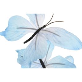 DKD Home Decor Rama Shabby Azul Amarillo Lila Blanco Poliester Pe con Mariposa 24 x 83 x 24 cm