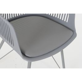 DKD Home Decor Silla Scandi Gris Claro de PP y Metal Acabado Mate Largo 53cm Alto 81cm Ancho 56cm Altura Asiento 44cm Desmontable