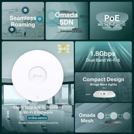 TP-LINK Punto de Acceso WI-FI AX1800 Ceiling Mount Dual-Band + 1 Gigabit RJ45 Port