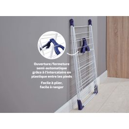 Leifheit 81409 Secadora de Pie Classic 250 Flex con 25m de Tendedero, Fácil Apertura/Cierre, Color Blanco