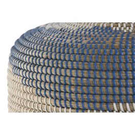 DKD Home Decor Jarron Mediterraneo Natural Azul Seagrass 40 x 48 x 40 cm