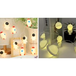 Guirnalda Baby DKD Home Decor Blanco 4 x 180 x 5 cm Set de 10 (6 Unidades)