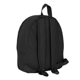 Safta Mini Mochila Negra 27x32x10cm de Poliéster 600D Resistente al Agua para Niños 3 Años