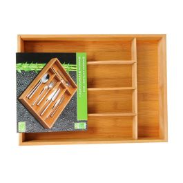 5Five Organizador de cubiertos extensible de bambú con 6 compartimentos 35 x 25-39,2 x 4,5 cm Precio: 15.94999978. SKU: B17WM5T2TR