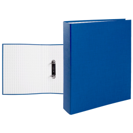 Liderpapel Carpeta de 2 Anillas 40mm Folio Cartón Forrado Plástico Azul