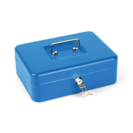 Q-connect Caja caudales 250x180x90 mm Azul con portamonedas