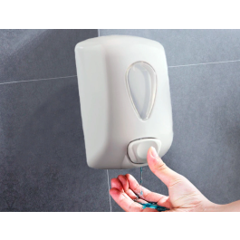 Dahi Dispensador Gel Lavamanos ABS Blanco Antigoteo Cierre Llave Capacidad 0.9L Medidas 210x128x90 mm