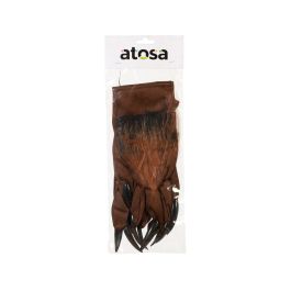 Guantes de Hombre Lobo con Uñas Largas y Pelo Sintético Marrón para Disfraz de Halloween o Carnaval