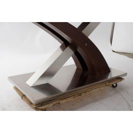 DKD Home Decor Mesa Extensible Marron Oscuro Plateado Acero MDF 90 x 77 x 160 cm