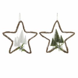 Decoracion Colgante Navidad Alpina DKD Home Decor Verde Blanco 10 x 43 x 43 cm (2 Unidades) Precio: 22.8327. SKU: B16FL36694