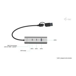 Hub USB i-Tec CAHUBMETAL2A2CPD Plateado