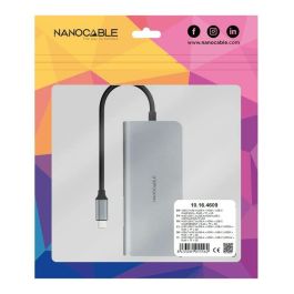 Hub USB NANOCABLE Hub 8en1 Gris 18 cm